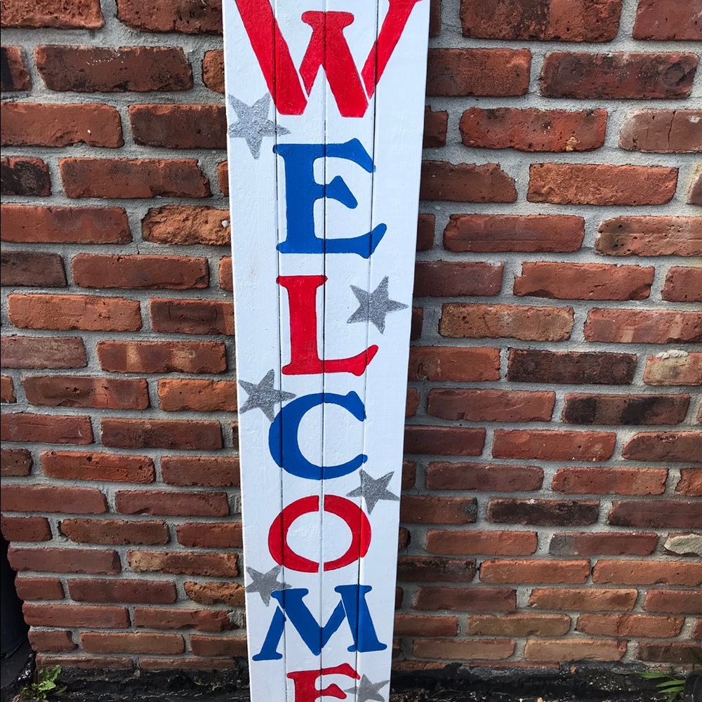Welcome sign front porch decor